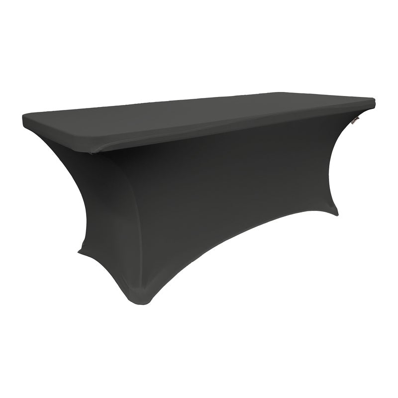 LA Linen Spandex Table Cloth for a 8-Feet Rectangular Table, 96 by 30 by 30-Inch, Black